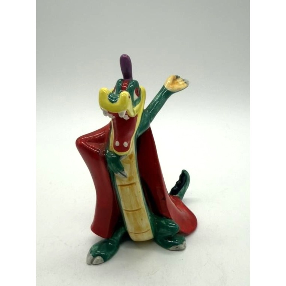 Disney Dragon Ceramic Figurine Japan Red Cape Vintage‎ Colorful Collectible